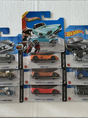 Σετ 10 καινούργια αυτοκινητάκια Chevrolet Corvette Stingray Gas Monkey Garage C6 C7 206 Convertible