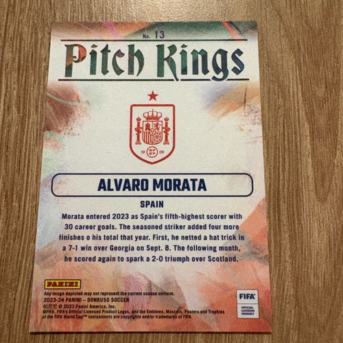 Alvaro Morata 2023-24 Donruss Soccer Pitch Kings card new #13