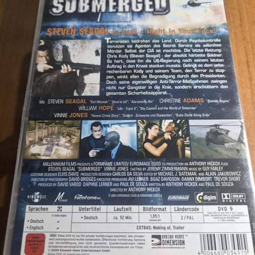 Submerged DVD like new, action thriller with Steven Seagal