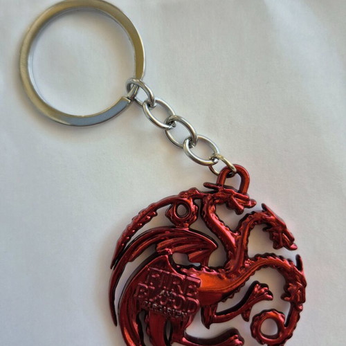 Games of Thrones (Fire and Blood) Targaryen keychain like new, red