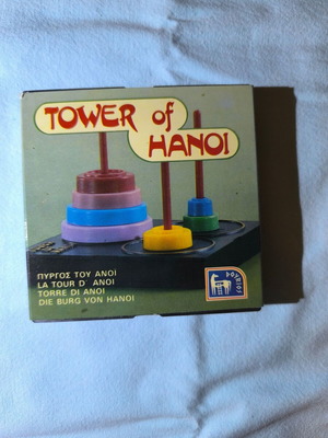 Tower of Hanoi vintage board game by Doureios