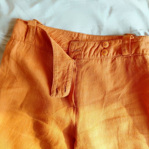Vintage linen pants XS, like new, orange