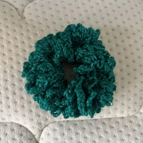 Handmade knitted scrunchie hair accessory