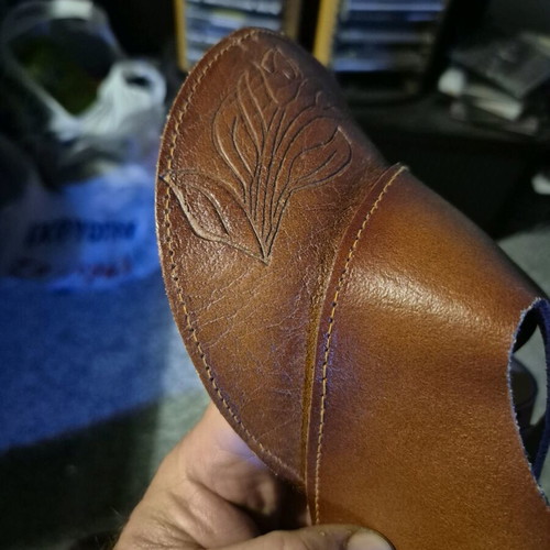Handmade leather visor hat new, brown, size L