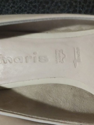 Tamaris women's leather shoes, ecru, size 36