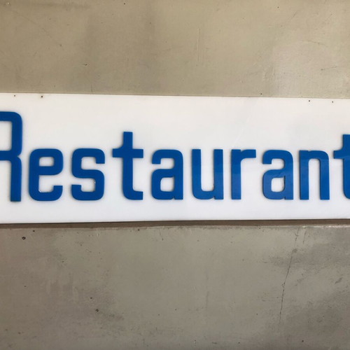 Restaurant sign from plexiglas like new 80x25cm