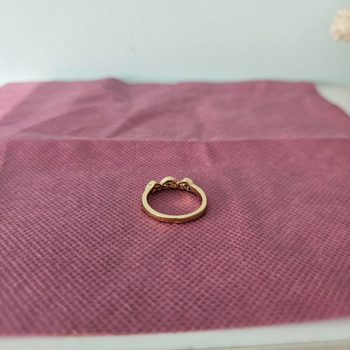 Ring with hearts new, gold color, size 50 diameter 16