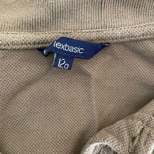 TEX BASIC Boys Long Sleeve Polo Shirt Used Brown Age 12