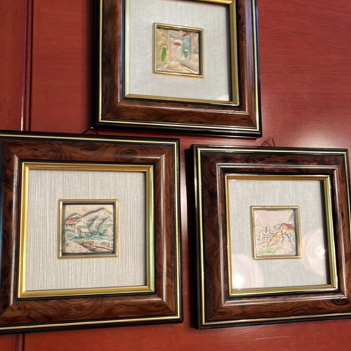 Wooden frames with silver 925 like new, size 13x13