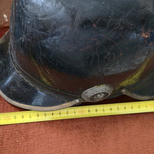 Helmet used, leather
