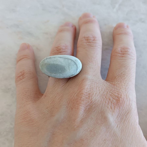 Handmade ring with pebble used