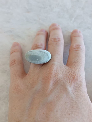Handmade ring with pebble used