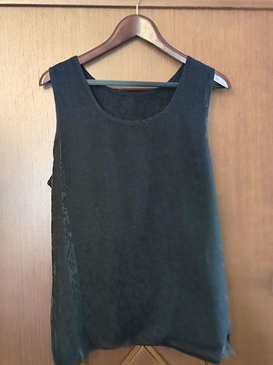 Labito satin jacquard sleeveless blouse black, like new, size 54 (XL)