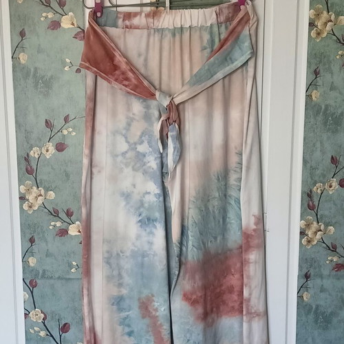 Emery Rose Shein Tie-Dye Wide-Leg Pants like new, multicolor