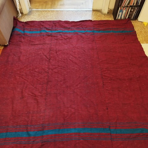 Handmade wool kilim used, 1.85x2.00, burgundy color