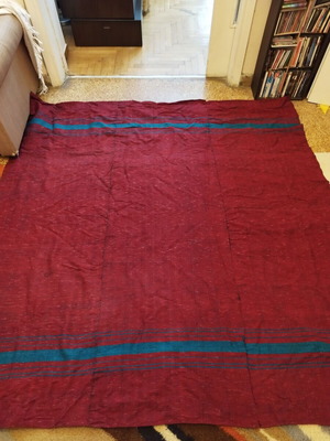Handmade wool kilim used, 1.85x2.00, burgundy color