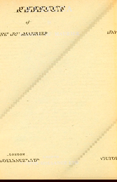 Daphne du Maurier. Rebecca. (London: Victor Gollancz 1952) σε αγγλική γλώσσα / Ρεββέκα