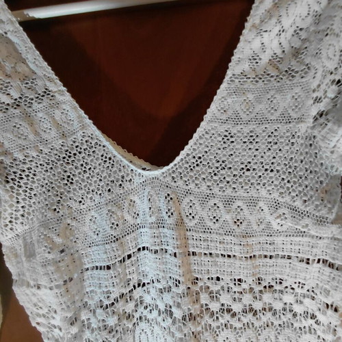 Oysho maxi beach dress used, white with side slits