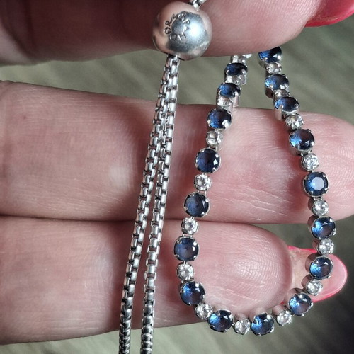 Pandora Riviera bracelet with blue crystals and cubic zirconia