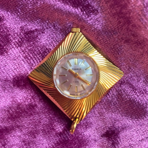 Chaika vintage winding pendant watch used, made in USSR