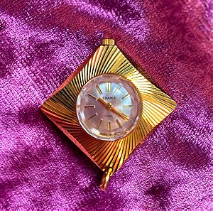 Κουρδιστό ρολόι μενταγιόν vintage Chaika 17 jewels,made in ussr