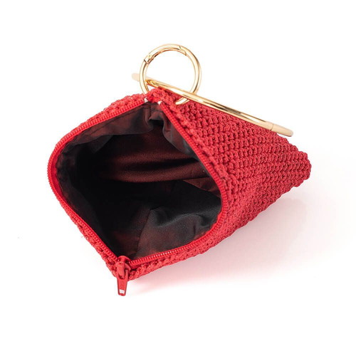 Handmade triangular handbag red, new