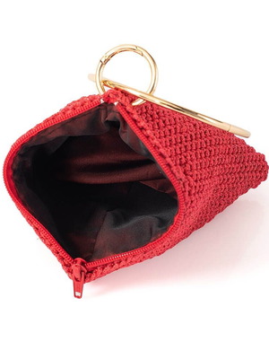 Handmade triangular handbag red, new