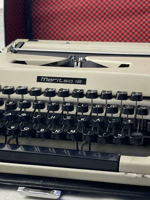 Maritsa 12 Vintage Portable Typewriter with Case Cyrillic Keyboard used