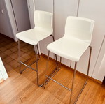 Bar Stool / Bar White with Inox base Brand GLENN 2 PCS