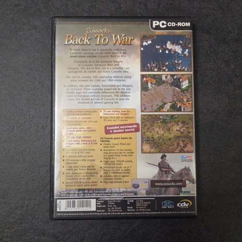 Cossacks: Back to War PC game used, 2002, English version