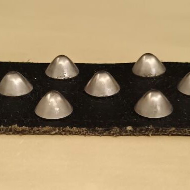 Leather belt with studs used, black, size 90, 1985