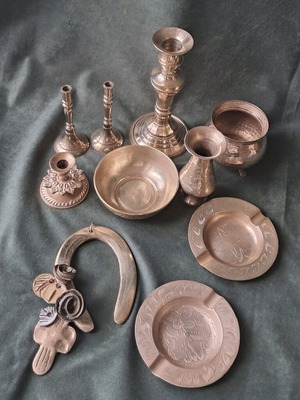 Μπρούντζινα διακοσμητικά αντίκες μεταχειρισμένα, πακέτο 10 μικρά