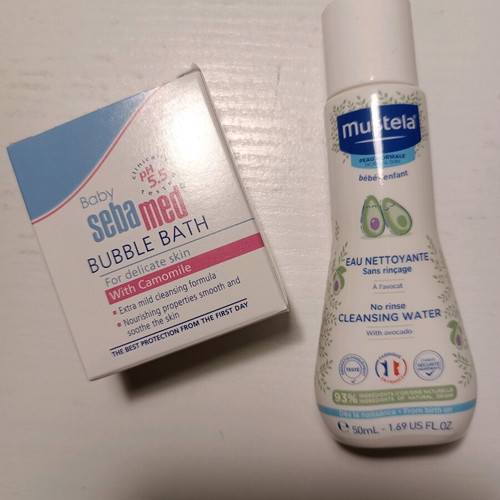 Bundle Sebamed Bubble Bath and Mustela Cleansing Water new