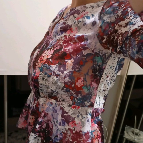 Floral women's blouse with zipper, like new, H&M, size L