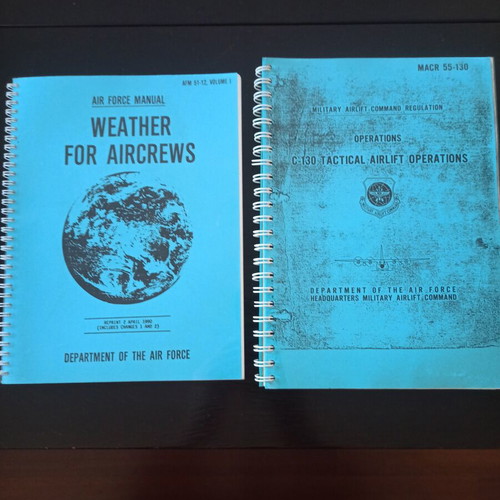 Weather for Aircrews and C-130 Tactical Airlift Operations manuals used, set of two