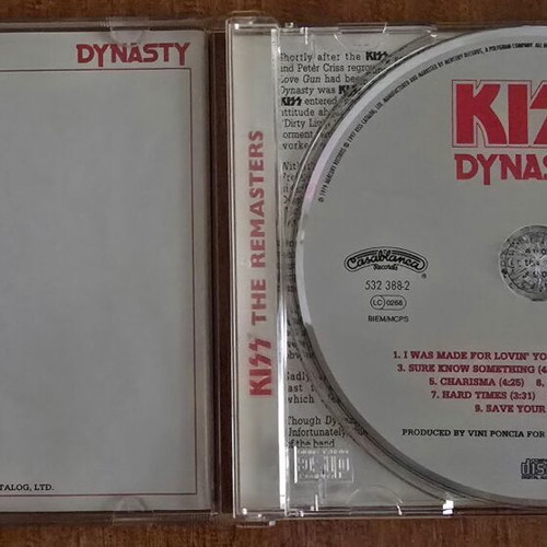 KISS Dynasty The Remasters CD like new, rock