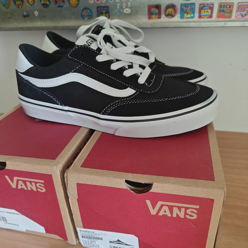 Vans Brooklyn Ls sneakers, black and white, size 38