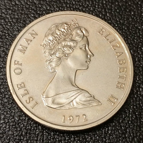 Isle of Man 25 Pence 1972 Coin Uncirculated, 25th Wedding Anniversary