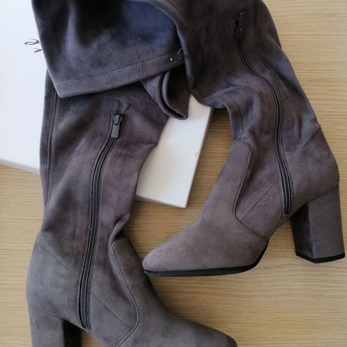 Sante over-the-knee boots new, size 38, gray suede