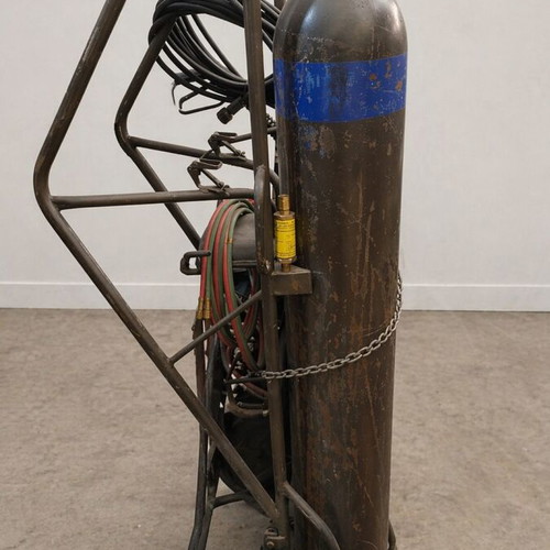 Oxygen collection for cutting and welding like new, military transport trolley Germany