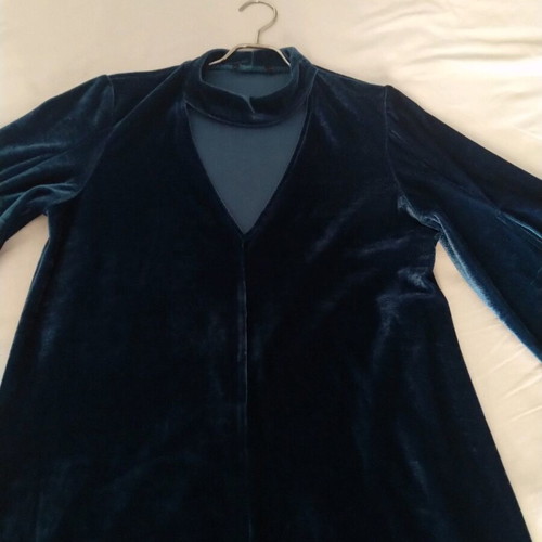 Velvet dress with batwing sleeves, size M