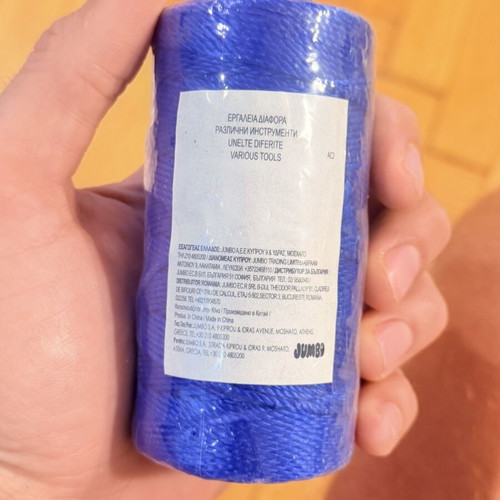 Plastic blue twine new in cellophane