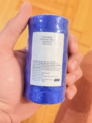Plastic blue twine new in cellophane