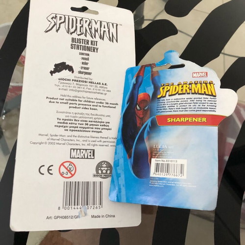 Spider-Man school set with pencil, ruler, sharpener, eraser and sharpener new