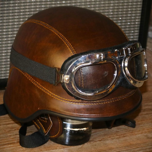 Motorcycle helmet replica US Army with transparent goggles size L new