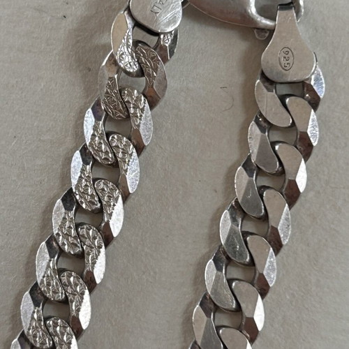 925 Sterling Silver Curb Chain Bracelet, 15.48g