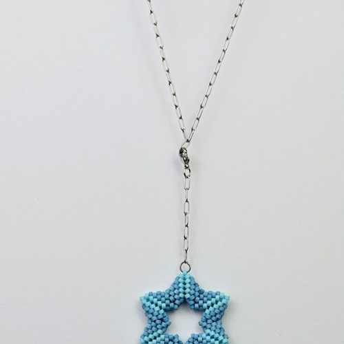 Necklace Two Stars in Blue made to order