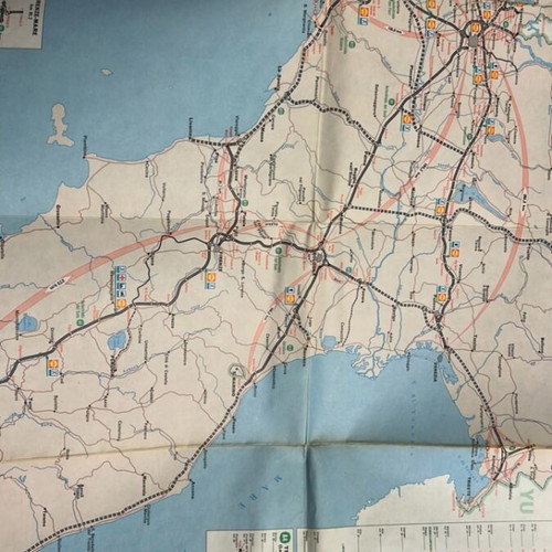 Italy travel map 1967 used, Shell touring