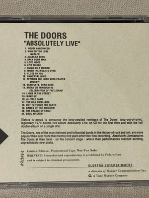 The Doors Absolutely Live Promo CD like new, rock