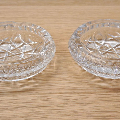 Vintage crystal ashtrays like new, set of 2 pieces